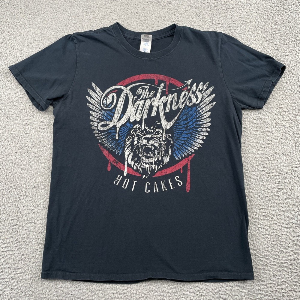 The Darkness Hot Cakes Band Graphic Tee Gildan T-Shirt Unisex Medium Black
